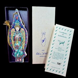 Edna Hibel Fine Porcelain Ornament Annual Window Series - Sienna - 1988